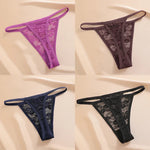4PCS/Set Women's Underwear Lace Panties Floral Lingerie Woman Panties Sexy Thong G-String Female Pantys Perspective Intimates Ne