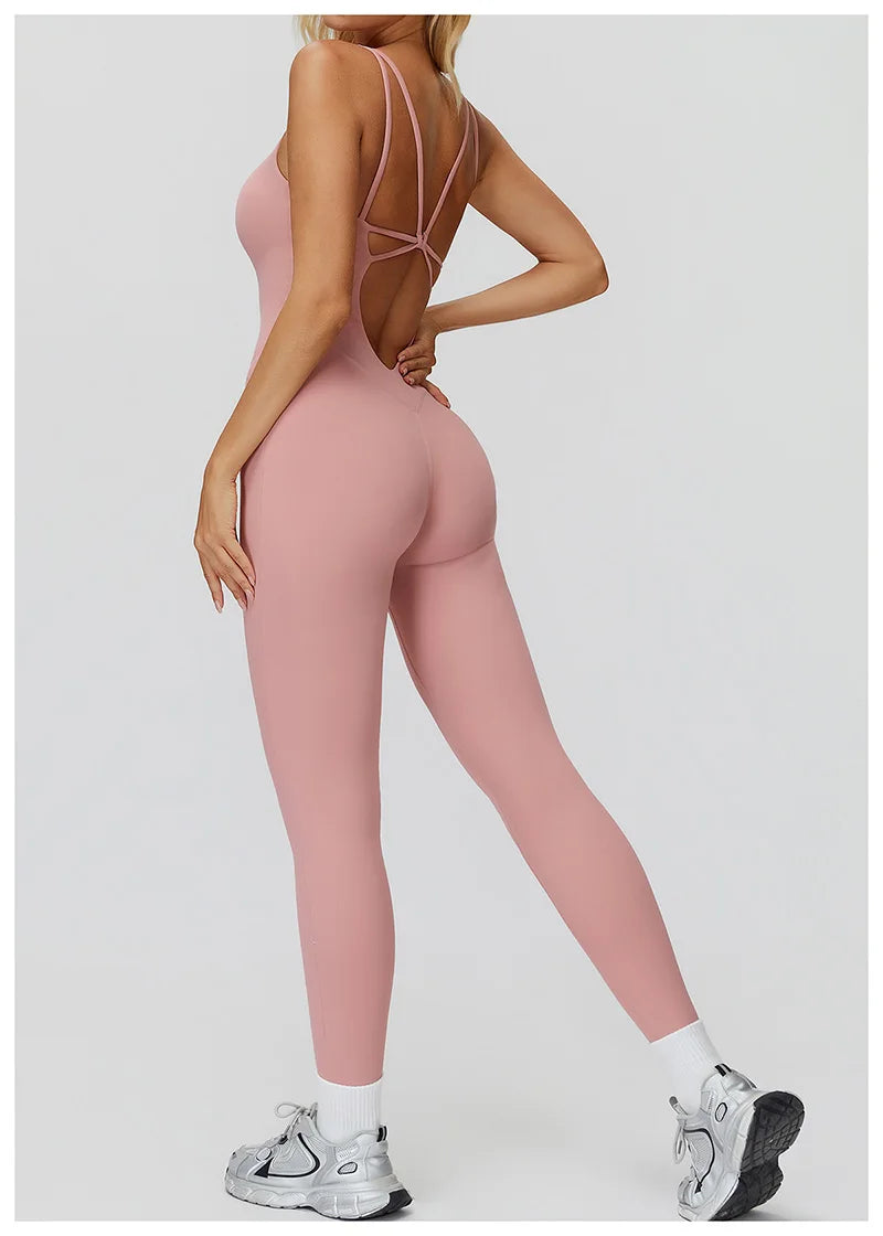 Women Yoga one-piece Jumpsuit Fitness Sports Overalls Gym Clothin Pilates Workout Clothes Outfit push-up Activewear Sportswear