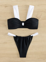 2026 Solid Thong Brazilian Bikinis Swimwear Women SwimsuitBlack White Bikini Set Bathing Suit Female Summer Beach Wear Biquini