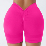 Seamless High Waisted Yoga Shorts From Europe And America Waist Tightening And Hip Lifting Fitness Pants Rear V-Waist