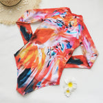 2026 Patchwork One Piece Swimsuit Long Sleeve Swimwear Women Bathing Suit Retro Zipper Swimsuit One Piece Surfing Swim Wear