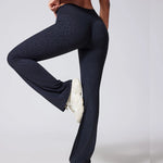 DIAS FIT JOY Women's Hip lifting flared pants high waisted yoga fitness pants sports micro flared yoga pants wide leg pants