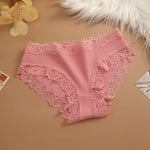 Sexy Cotton Lace Panty Women Low Waist Panties Underwear S-XL Solid Color Ladies Briefs Lingere Underware Comfortable Women