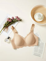 Women's Leopard Print Seamless Bra, Full Cup Thin Bra, Plus Size Underwear, Push-Up, Sexy, Comfortable Underwear