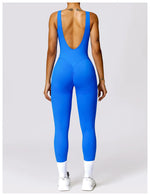 Seamless One-piece Suit Women Sports Jumpsuit Push up Yoga Suit Backless Sportswear Set Women Sleeveles Workout Bodysuits Female