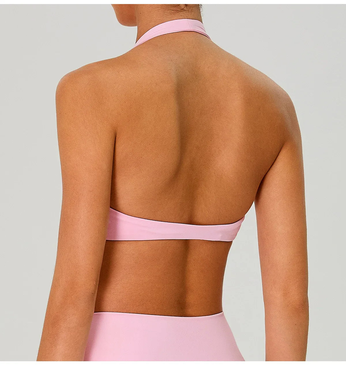 Fitness Sports Bra Women Halter Top High Support Push-up Open Back Gym Wear Hanging Neck Fitness Bar Yoga Bar Workout Underwear