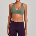 Sports Bra Gathered Neck Hanging Style Backless Tight Yoga Bra Women's Top Fitness Outdoorsports Pilates Training Gym Workout