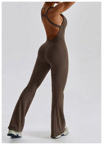 Women Fitness Bodysuit Backless One Piece Yoga Set Jumpsuit Sports Gym Workout Clothes Tights Active Wear Slim Playsuit Female