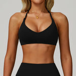Summer U-Shaped Multi-Strap Cross Back Women Pilates Fitness Sports Bra Top Gym Yoga Athletic Tight Workout Jog With Chest Pad