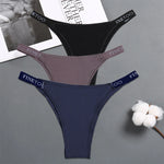 3Pcs/Set Cotton Panties Women Letter Belt Lace Sexy Briefs Seamless Low Rise Underwear Ladies M-XL Underwear Girls Lingerie New