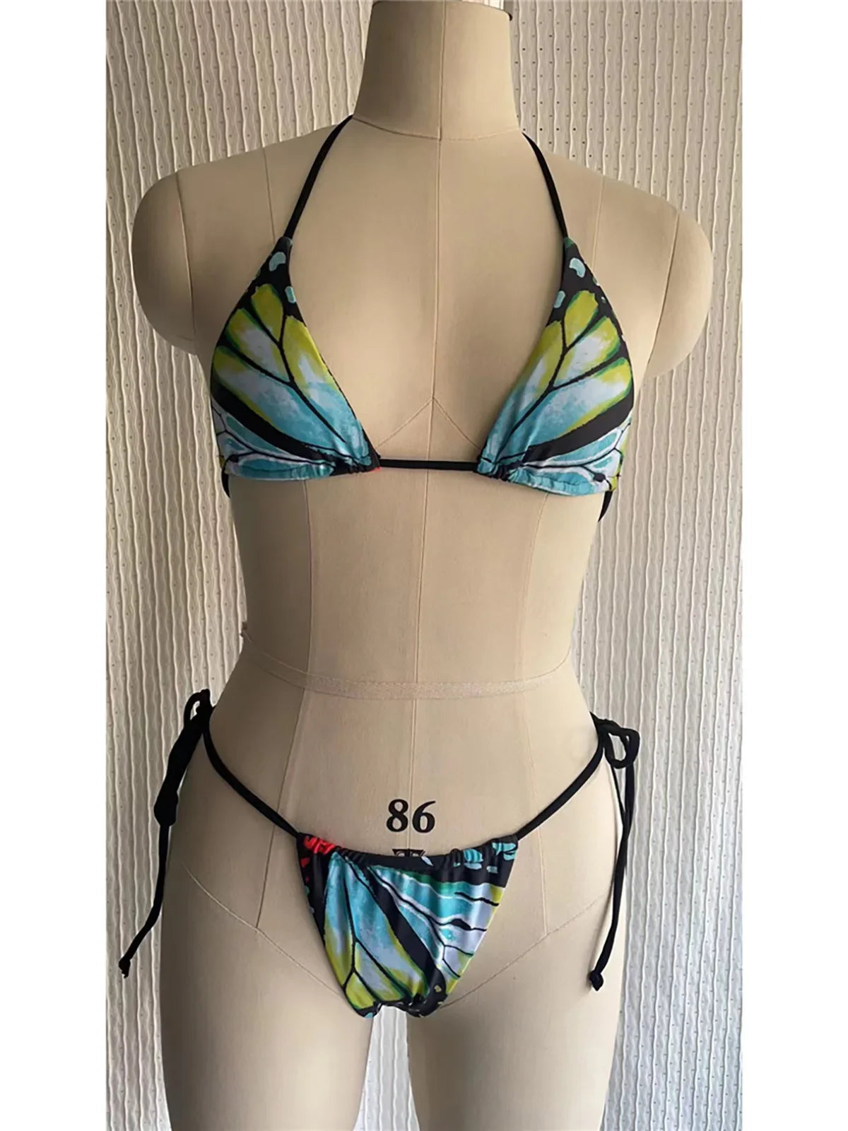 Sexy 4 Colors Printed Halter Padded Bikini Female Swimsuit Women Swimwear Two-pieces Bikini set Bather Bathing Suit Swim K4910
