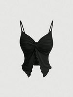 Women's Casual Twist Front Crisscross Solid Color Crop Top Sexy Backless Slim Fit Sleeveless Camisole Streetwear 2025 Summer