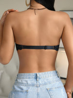 2Pcs Strapless Women's Bra Floral Lace Underwear Anti-Slip Push up Bra Comfortable Backless Underwire Lingerie