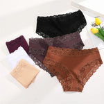 4Pcs Sexy Cotton Lace Panty Women Low Waist Panties Underwear S-XL Solid Color Ladies Briefs Lingere Underware Comfortable Women
