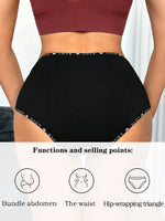 1PCS Women High Waist Seamless Panties Tummy Control Briefs Soft Breathable Solid Basic Underwear Ladies Lingerie S-XXL