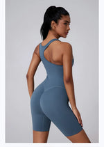 Women's Short Tracksuit One-Piece Sportswear Gym Workout Clothes Fitness Jumpsuit Stretch Bodysuit Yoga Suit Sports Playsuit