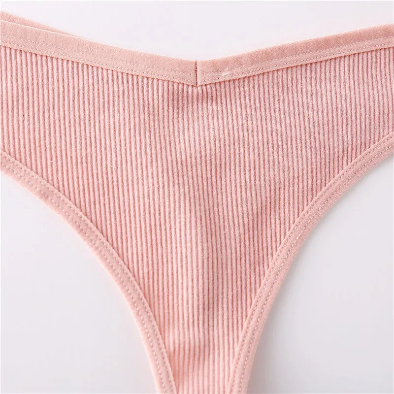 4Pcs/set Cotton Thongs Women Low-Rise Bikini Underwear M-XL Comfortable G-string Female Fruit Embroidery T-Back Panties Lingerie
