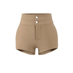 New American Style Solid Color Basic Hot Girl Sexy Hip-enhancing High-waisted Bodycon Shorts For Woman Casual Elegant Y6W8