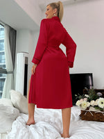 Long Nightgown Summer Thin Fashion Simple Home Wear Ladies Sexy Cardigan Bathrobe