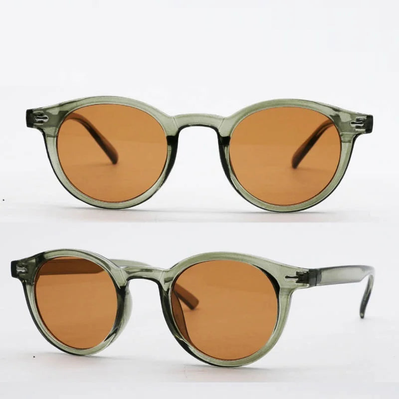 Vintage Rice Nail Round Sunglasses Men Women Brand Hawksbill Blue Shades Eyewear Female Brand Design Sun Glasses Men oculos
