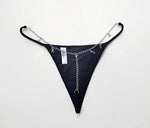 Metal Chain Hot Sexy Women Panties Cotton G String Girls Briefs Letter Thong Erotic Female Underwear Low Waist Intimates