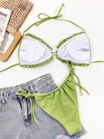 Pleated Swimsuit Women Hollow Out Bandage Ruffles Push Up Triangle Bikini Brazilian Black Green Bathing Suit Micro Swimwear 2025
