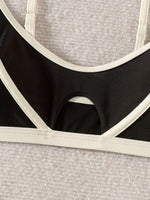 Sexy Black White Patchwork Bikini Set Women Hollow Out Push Up Bra Thong Swimwear 2026 Beach Holiday Bathing Suit Micro Swimsuit