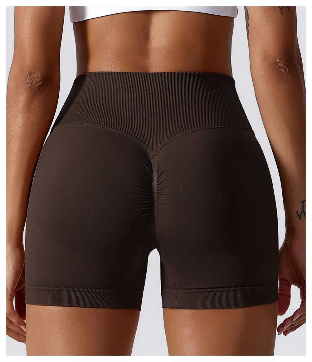 Summer Seamless High Waist Yoga Shorts Elasticity Sports Leggings Women Breathable Cycling Shorts Buttock Lift Gym Shorts Women