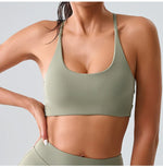 Beautiful Back Cross Back Women Bra Fitness Bra Tights Yoga Vest High Strength Shockproof Gym Sports Top Push Up With Chest Pad
