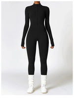 Zipper Workout Jumpsuit Sports Overalls Women Gym Clothing Running Long Sleeves Fitness Gym Tracksuit Short Sportswear Yoga Set
