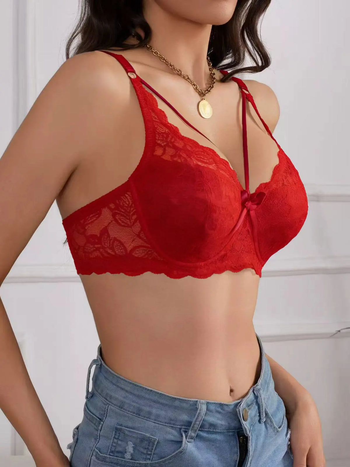 Hot 3/4 cup thin underwear small bra Plus Size Undewire adjustable lace Women's bra breast cover Sexy Bralette Lingerie
