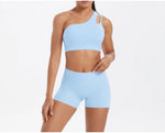 2PCS Yoga Set Women Gym Sports Suits Fitness Bra Crop Top Workout Clothes Female Athletic Wear Push Up Shorts Sportswear