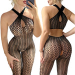 Sexy Woman Lingerie Hot Fishnet Bodystocking EroticNightdress Crotchless Sexy Women's Underwear Lace Bodysuit Cosplay Costume