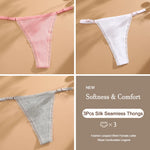 3Pcs/Set Cotton G-String Sexy Women Thong Adjustable Belt Seamless Panties Breathable Low Waist Lingerie Female Soft Solid Color