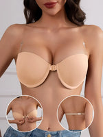 Trendy daily commute Strapless bra Comes with Clear Detachable Straps Push up bra Comfortable basic style women lingerie