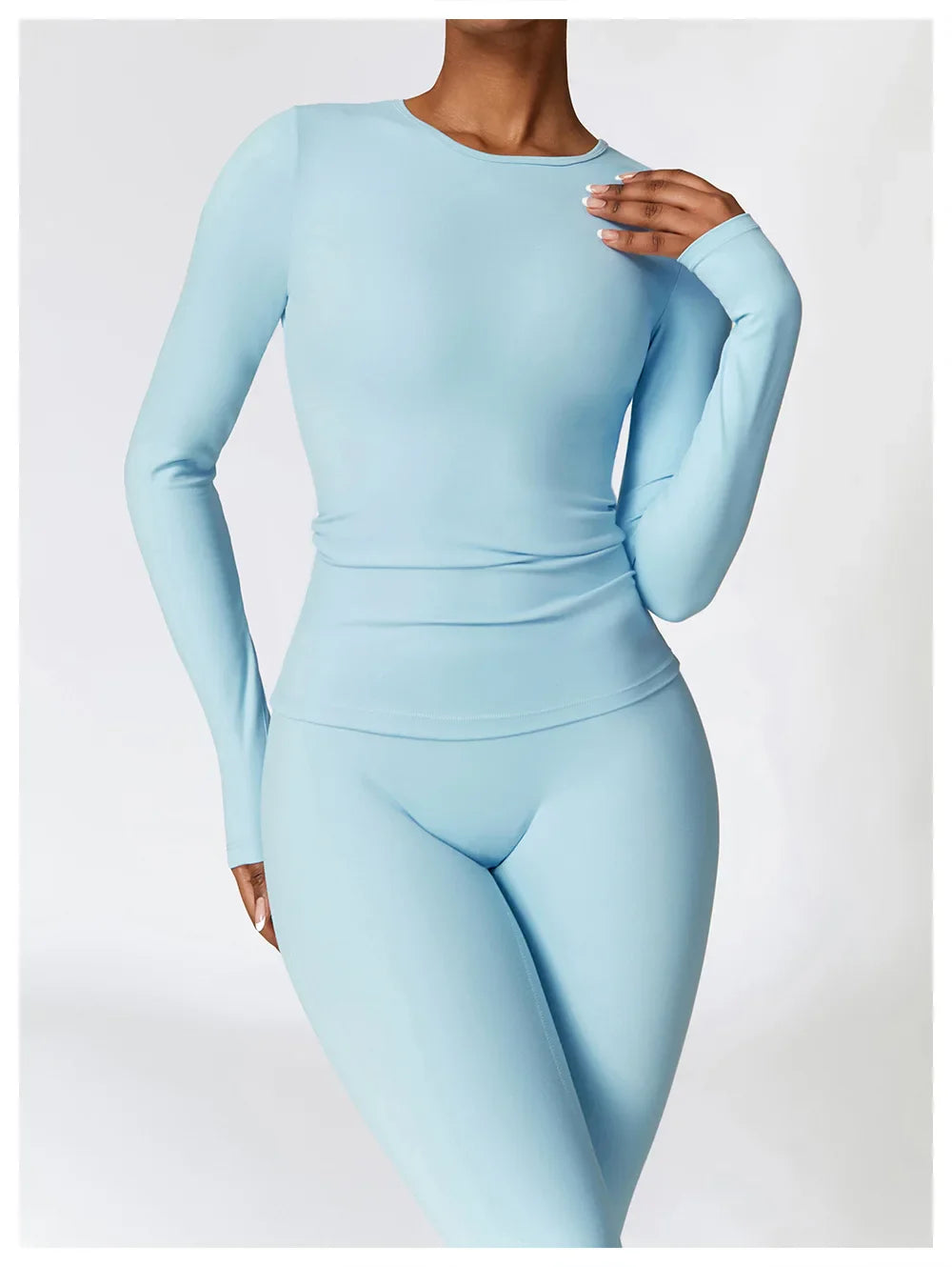 NCLAGEN Long Sleeve Workout Top Gym Pilates Clothes Women Active Wear Sports Shirt Elastic Fitness Yoga Clothing Running Shirts