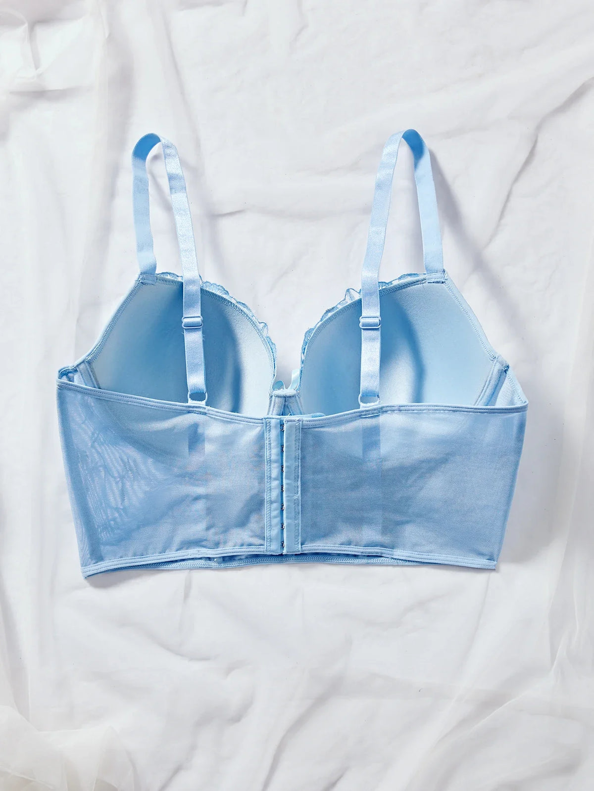 Plus Size Floral Embroidered Lace Bustier Bra – Push Up, Tummy Control & Non-Slip Corset Top