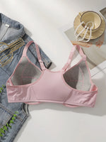 Plus size New Sweet Pink Front Button Underwear Sexy Gathering Large Size Underwear Easy to Wear and Take Off Lingerie MR3022
