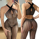 Sexy Woman Lingerie Hot Fishnet Bodystocking EroticNightdress Crotchless Sexy Women's Underwear Lace Bodysuit Cosplay Costume