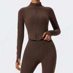 Hearuisavy Summer Ultra-Soft Fabrics Tight Sports Jackets Women Zipper Gym Yoga Clothes Female Quick-Dry Long Sleeve Sportswear