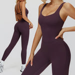 Women Yoga one-piece Jumpsuit Fitness Sports Overalls Gym Clothin Pilates Workout Clothes Outfit push-up Activewear Sportswear