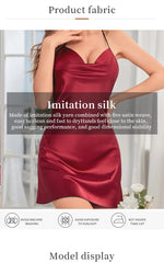 Sexy Short Backless Suspender Skirt Summer Ice Silk Thin Dress Women's Solid Color V-neck Home Nightgown Sleepwear Pjs Set