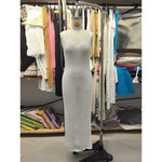 Sexy U Hollow Backless Slim Sleeveless Maxi Dress Hot Woman's See-through Wrap Hip Beach Evening Dress Solid Vacation Robe Dress