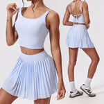 Women Tracksuit Yoga Set 1/2PCS Gym Set Bra Sports Anti Shorts Skirt Workout Sportswear Running Vest Gym Wear Athletic Suits New
