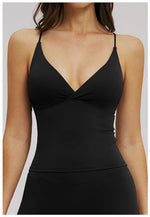 Vision Twist Front Longline Top Sports Longline Strappy Top Sports Yoga Vest Women's Fitness Tank Top Gym Running Workout Halter