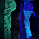 Gothic Harajuku Punk Long Stockings Women Mesh High Tights Lolita Luminous Socks Sexy Pantyhose