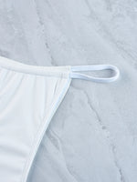 Sexy Micro Bikini 2024 Woman Swimsuit White Ribbed Swimwear Women String Thong Bikinis Set Female Bathing Suit Beachwear Biquini