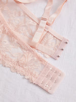 4PCS Plus Size Lace Women's Underwear Set Underwire Push Up Bra Rhinestone Bow Comfort B C D Thin Cup Bras Women