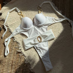 Luxury Diamond Belt One Piece Swimsuit 2025 Women Sexy Halter Rhinestone Push Up Padded Backless Beach Bathing Suit Swimwear