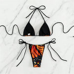 Sexy 4 Colors Printed Halter Padded Bikini Female Swimsuit Women Swimwear Two-pieces Bikini set Bather Bathing Suit Swim K4910